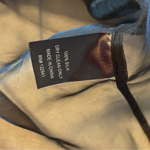 sheer silk black blouse size medium - Picture 6 of 6